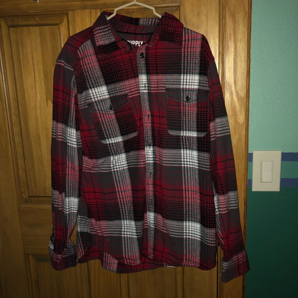 Large men’s red flannel